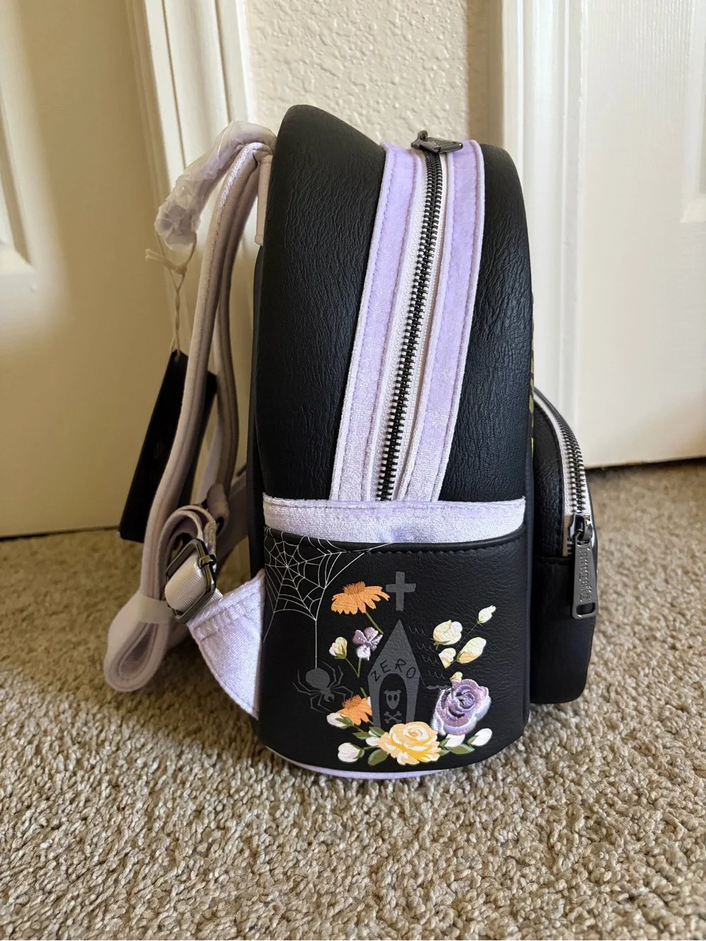 Loungefly Black The Nightmare Before Christmas Floral Mini Backpack